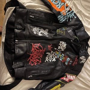 Black leather jacket